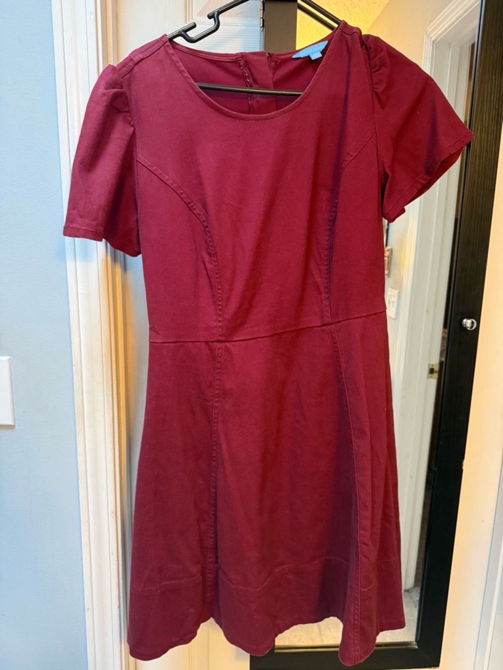 Draper James Burgundy Short-Sleeve Fit & Flare Dress